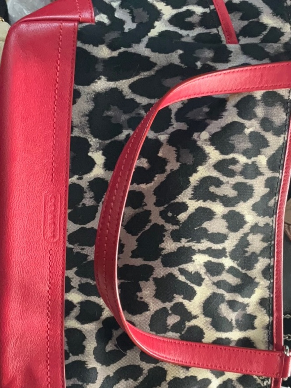 Beautiful leopard and leather tote with wristlet combination new without tags